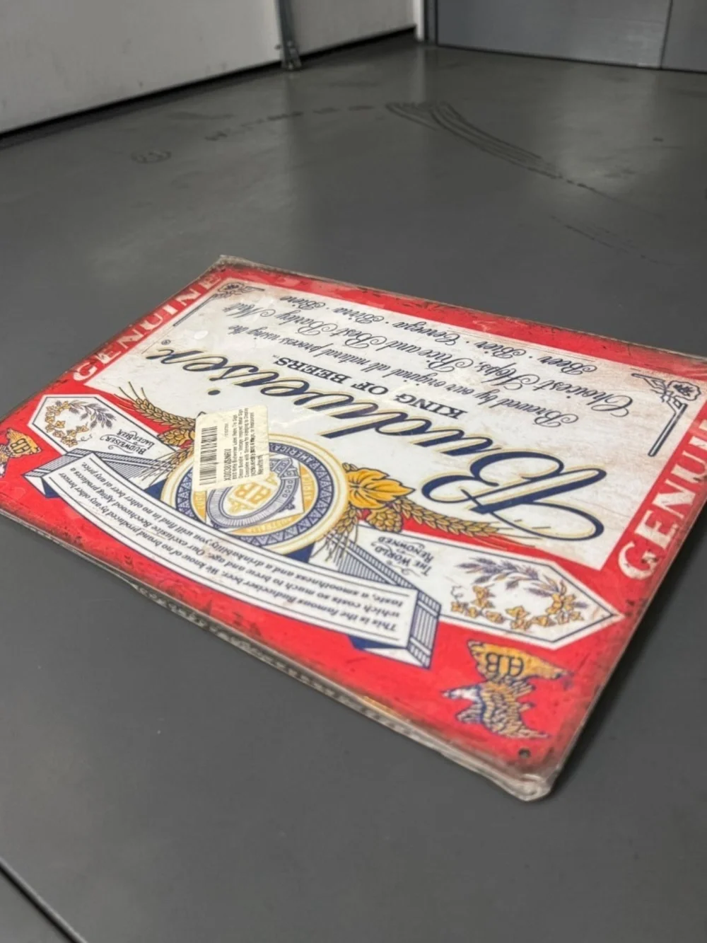 NOT FOR SALE - Budweiser Vintage Tin Sign 12x8 Beer Bar Man Cave Pub Wall Decor